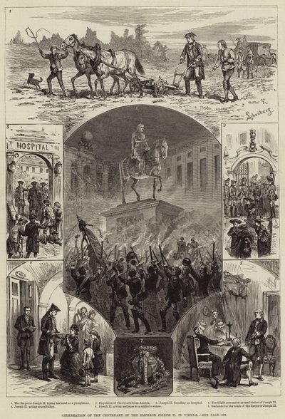 Feier des 100. Geburtstags von Kaiser Joseph II. in Wien (Gravur) von European School