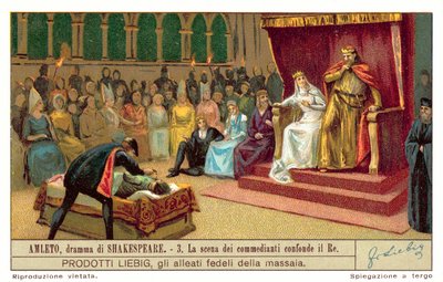 Claudius reagiert auf die Szene, die den Mord am Spielkönig darstellt von European School
