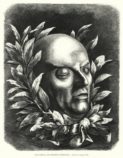 Totenmaske des deutschen Dichters Friedrich Schiller von European School