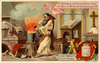 Entdeckung des Schießpulvers durch den Mönch Berthold Schwarz von European School