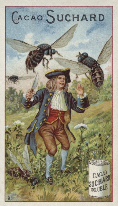 Gulliver wird von riesigen Wespen in Brobdingnag angegriffen von European School