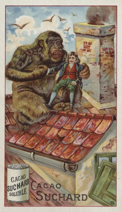 Gulliver wird von einem Affen auf das Dach getragen von European School