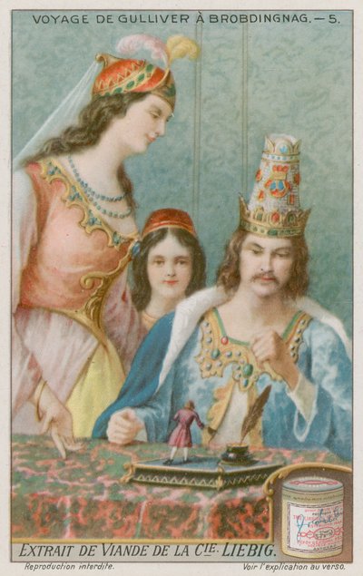 Gulliver diskutiert Politik mit dem König von Brobdingnag von European School