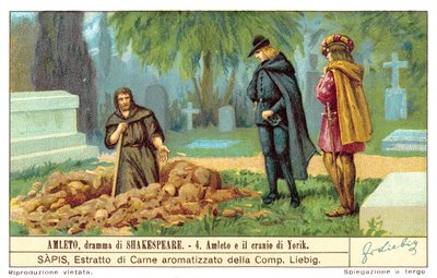 Hamlet betrachtet den Schädel von Yorick von European School