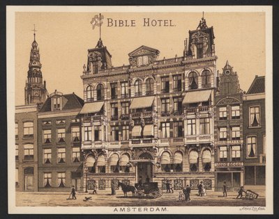 Hotel-Handelskarte (farbige Gravur) von European School