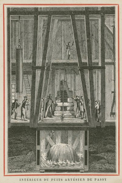 Inneres der artesischen Brunnen von Passy, Paris von European School