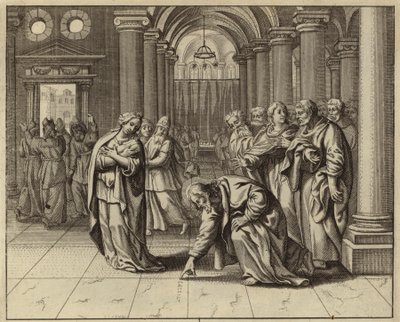 Jesus und die Ehebrecherin (Gravur) von European School