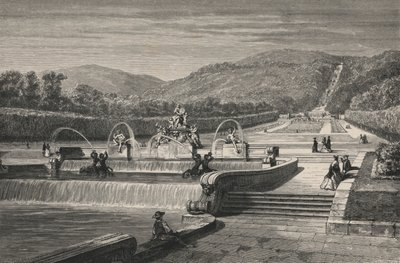 Das Wasserbecken und der Wasserfall in Caserta (Stich) von European School