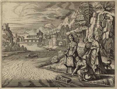Pharaos Tochter entdeckt den Säugling Moses, der auf dem Nil treibt von European School