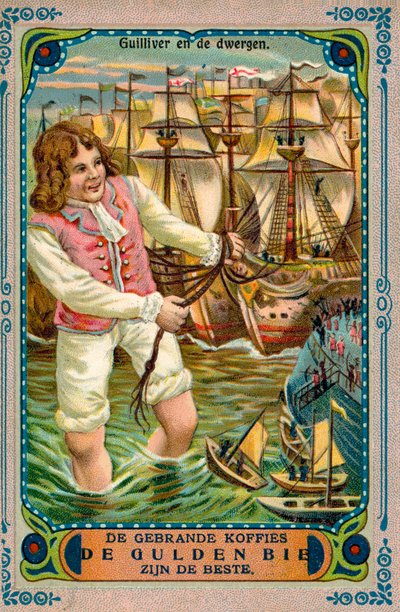 Szene aus Gullivers Reisen (Chromolithographie) von European School