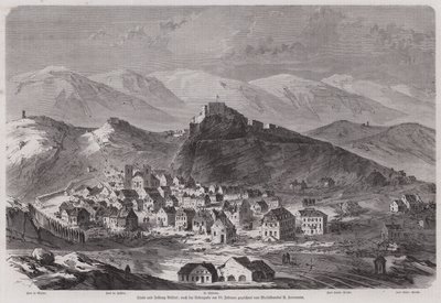 Stadt und Festung von Belfort, Frankreich, nach ihrer Übergabe an die belagernden Deutschen, Deutsch-Französischer Krieg von European School