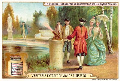 Verwendung der Sonnenstrahlen zum Entzünden eines Feuers von European School
