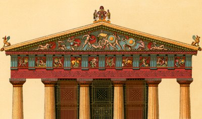 Westfassade des Tempels der Athene in Aigina von European School