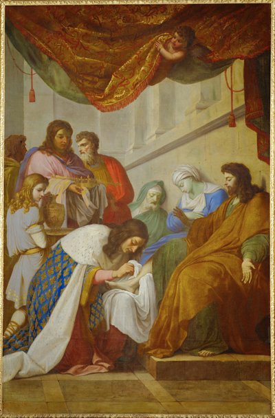 Saint Louis pflegt die Kranken von Eustache Le Sueur