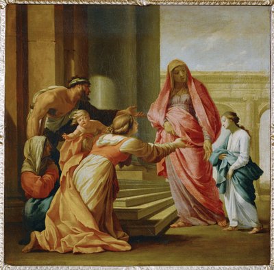 Die Jungfrau Maria wird zum Tempel gebracht von Eustache Le Sueur