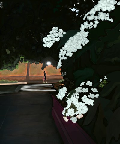 6 Uhr morgens. Regenmorgen und Jogger. Prospect Park West von Evan Sklar