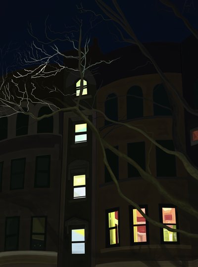 8. Avenue bei Nacht von Evan Sklar