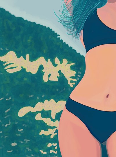 Blauer Bikini, Brooklyn von Evan Sklar