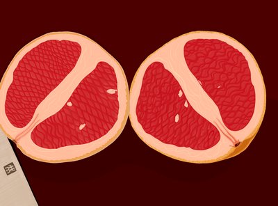 Grapefruit halbiert von Evan Sklar