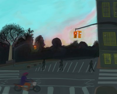 Oranger Roller, Grand Army Plaza, Brooklyn von Evan Sklar