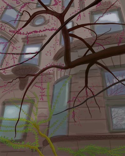 Prospect Park West und Fifth Street, Brooklyn, 2017 von Evan Sklar