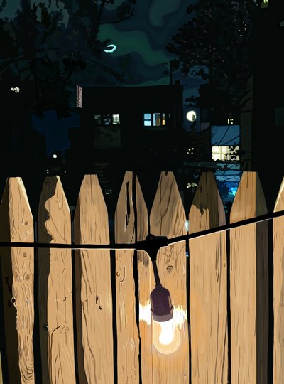 Dachterrasse bei Nacht von Evan Sklar
