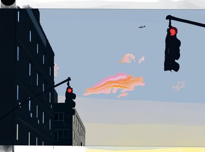 Blick auf den Himmel an der Gowanus-Kreuzung von Evan Sklar