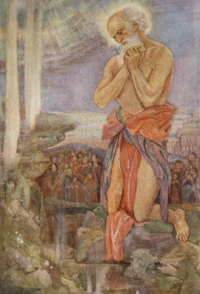 Elija besiegt die Priester von Baal, Illustration aus 