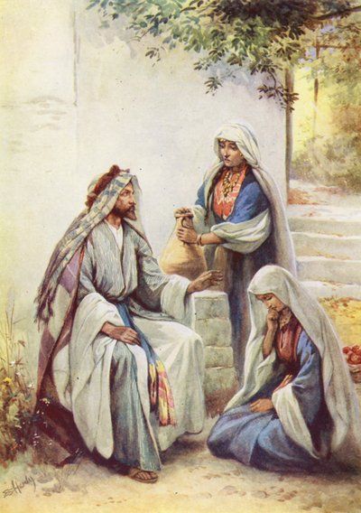 Jesus mit Maria und Martha von Evelyn Stuart Hardy