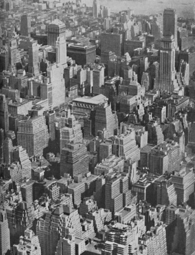 Massenwunder amerikanischer Errungenschaften in der Architektur, ca. 1935 von Ewing Galloway