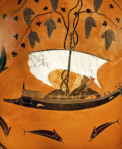 Dionysos auf seinem Schiff von Exekias Exekias