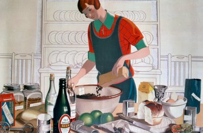 Das Empire-Weihnachtspudding machen, ca. 1920er Jahre von FC Harrison