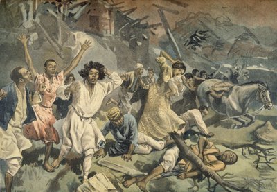 Zyklon in Mayotte, aus Le Petit Journal, 27. März 1898 von F.L. and Tofani, Oswaldo Meaulle