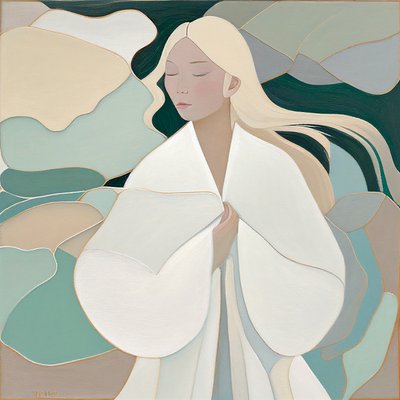 Schönes blondes Frauenporträt von F. Abderrahim