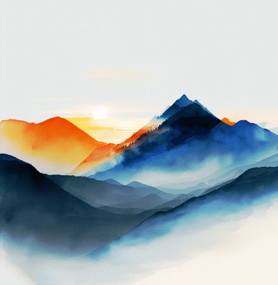 Schattierungen von ruhigen blauen Bergen von F. Abderrahim