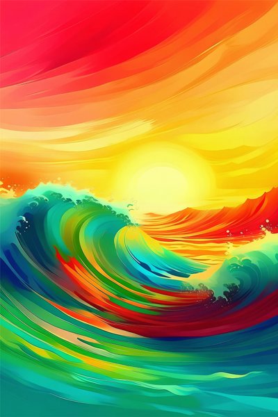 Wellen in einem Regenbogenmeer von F. Abderrahim
