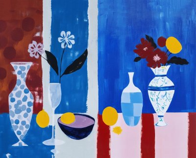 Blumen in Vasen auf dem Tisch von F. Abderrahim