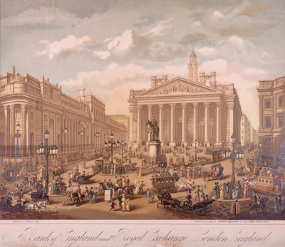 Bank of England und Royal Exchange, London, ca. 1860 von F Appel