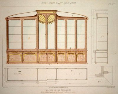 Entwurf für einen Ladenschrank, Illustration aus 