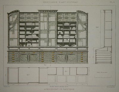 Entwurf für einen Schreibwarenschrank, Illustration aus 