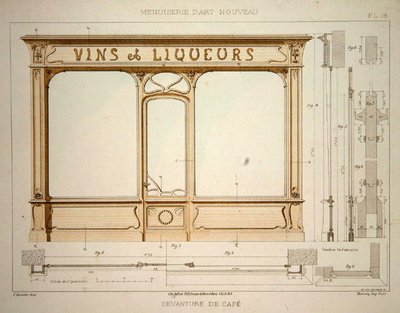 Entwurf für die Fassade eines Weinhändlers, Illustration aus 