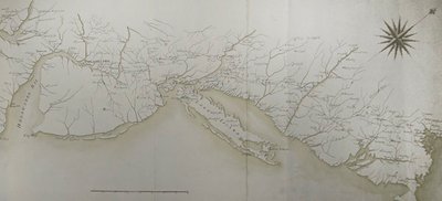 Allgemeine Karte der Lager und Märsche der Armee in Amerika auf Befehl von Rochambeau, Detail der rechten Seite, aus 