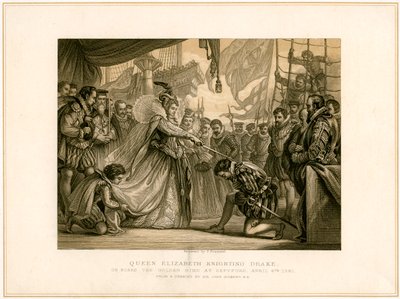 Königin Elisabeth schlägt Drake an Bord der Golden Hind zum Ritter von F Fraenkel