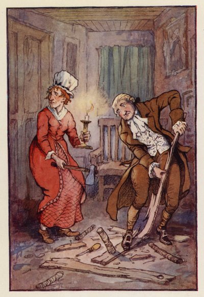 Illustration für Eine Geschichte aus zwei Städten von Charles Dickens (Farblithografie) von F. M. B. Blaikie