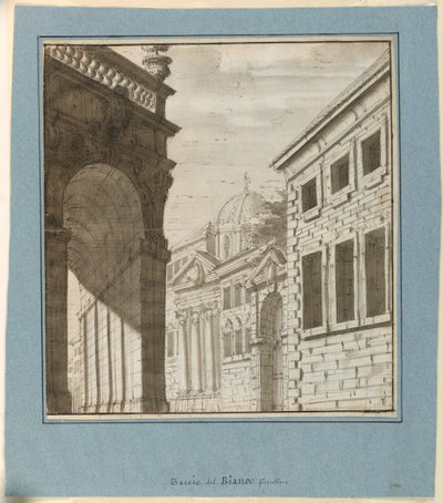Bühnenbild: Stadt mit einer Loggia von Fabrizio Galliari