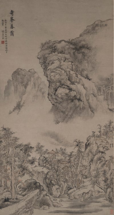 Abendnebel auf seltsamen Gipfeln im Stil von Guo Xi von Fang Shishu