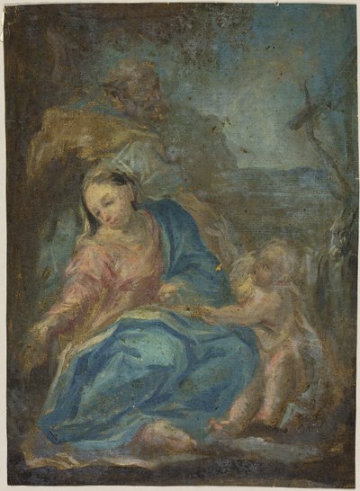 Ruhe auf der Flucht nach Ägypten (recto); Madonna des Rosenkranzes (verso) von Federico Barocci