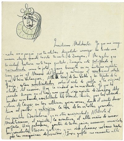 Autographenbrief an Melchor Fernandez Alamgro, Granada, Ende Januar 1926 von Federico Garcia Lorca
