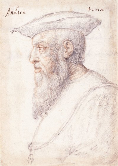 Porträt von Andrea Doria im Profil nach links, mit dem Orden vom Goldenen Vlies von Federico Zuccaro