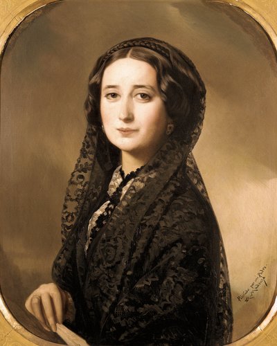 Porträt der spanischen Dichterin Carolina Coronado (1823-1911) (Gemälde) von Federico de Madrazo y Kuntz
